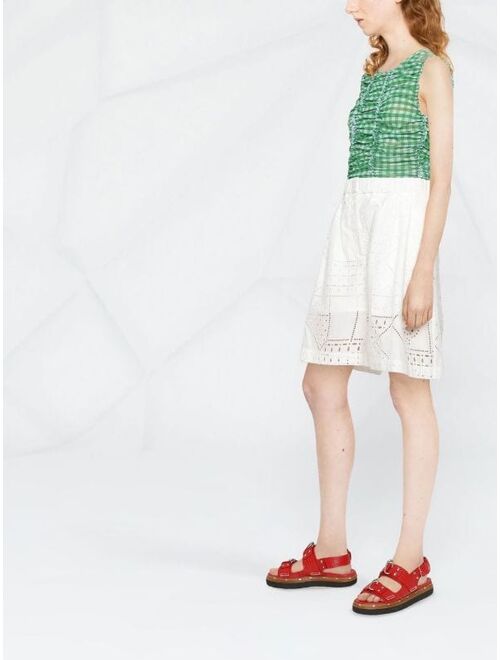 MSGM broderie anglaise tailored knee-length shorts