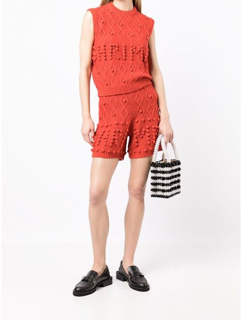 Shrimps Anthia Cable-Knit Elasticated Waistband Shorts