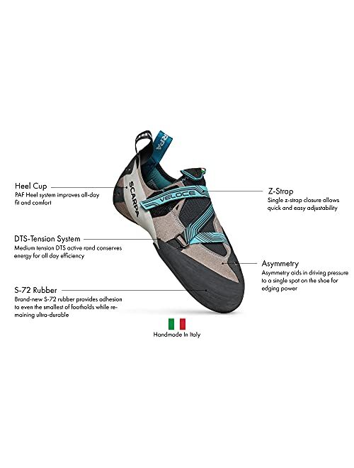 SCARPA Women's Veloce Rock Climbing Shoes for Gym Climbing - Low-Volume, Women's Specific Fit