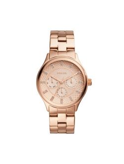 Ladies Modern Sophisticate Multifunction, rose gold tone stainless steel watch 36mm