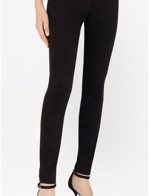 Dolce & Gabbana high-rise logo-plaque skinny jeans