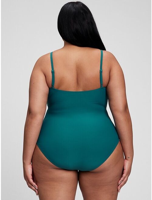 GAP Recycled Bunny-Tie Cutout One-Piece Swimsuit for plus size