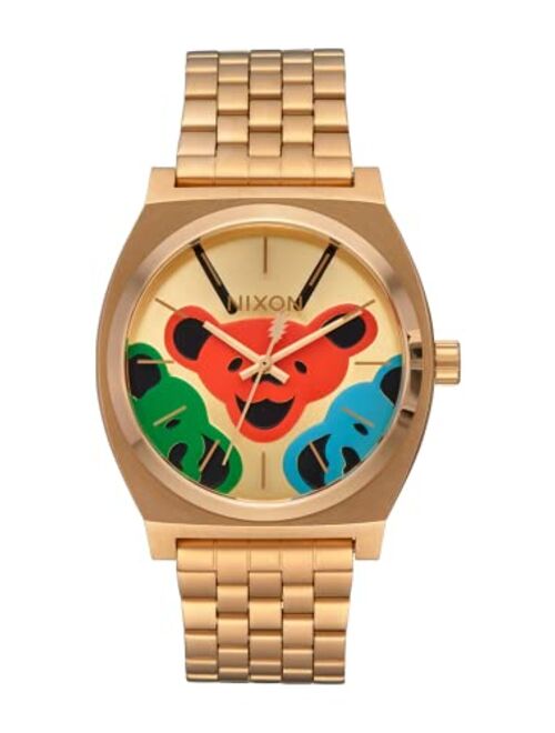 NIXON Grateful Dead Time Teller A1341-100m Water Resistant Men's Analog Fashion Watch (37mm Watch Face, 19.5mm-18mm Stainless Steel Band)