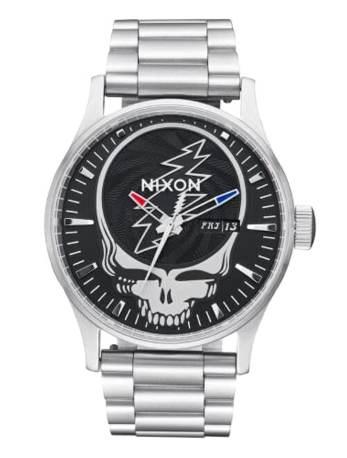 NIXON Grateful Dead Sentry Stainless Steel A1339-100m Water Resistant Men's Analog Classic Watch (42mm Watch Face, 23mm-20mm Stainless Steel Band)
