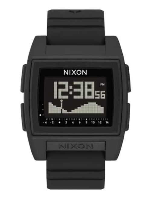 NIXON Base Tide Pro A1307-100M Water Resistant Men's Digital Surf Watch (42mm Watch Face, 24mm Pu/Rubber/Silicone Band) - Made with #Tide Recycled Ocean Plastics