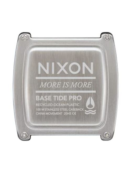 NIXON Base Tide Pro A1307-100M Water Resistant Men's Digital Surf Watch (42mm Watch Face, 24mm Pu/Rubber/Silicone Band) - Made with #Tide Recycled Ocean Plastics
