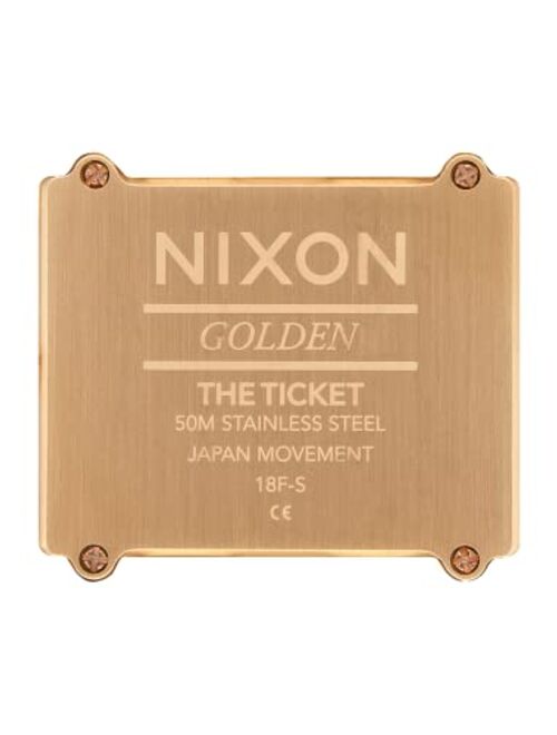 NIXON Ticket A1262 - All Gold/Black - 50 Meter / 5 ATM Water Resistant Men's Analog Fashion Watch (34mm Watch Face, 30mm-23mm Stainless Steel Band)