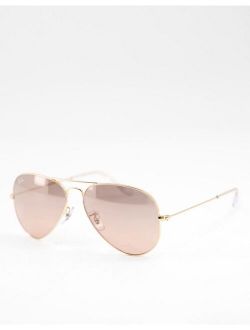 aviator sunglasses in gold with brown lens