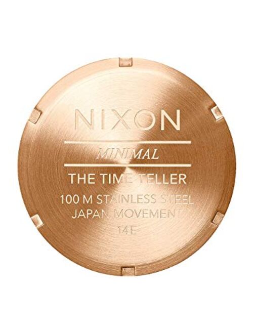 Nixon Time Teller Rose Gold/Gunmetal/Brown Unisex Watch (37mm. Rose Gold/Gunmetal Face/Brown Leather Band)