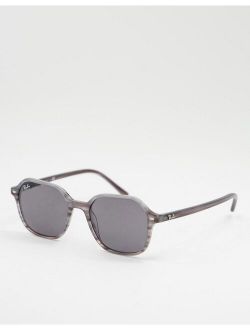 unisex john square sunglasses in gray 0RB2194