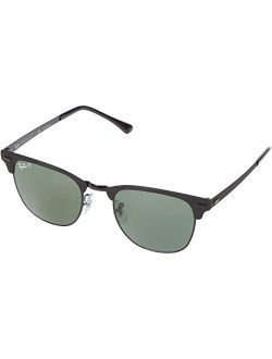 51 mm RB3716 Clubmaster Metal Square Sunglasses - Polarized