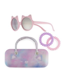Girls Elli by Capelli 4-pc. Kitty Shimmer Sunglasses & Hair Coils Set