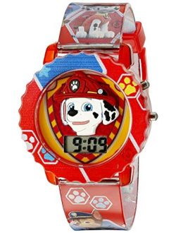 Paw Patrol Kids' Digital Watch with Red Case, Comfortable Red Strap, Easy to Buckle - Official 3D Paw Patrol Character on the Dial, Safe for Children - Model: PA