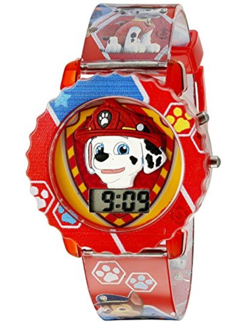 Accutime Paw Patrol Kids' Digital Watch with Red Case, Comfortable Red Strap, Easy to Buckle - Official 3D Paw Patrol Character on the Dial, Safe for Children - Model: PA