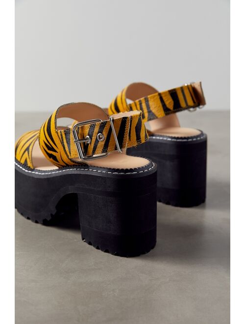 Urban Outfitters UO Granada Calf Hair Strappy Platform Sandal