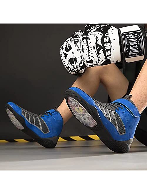 Lessflow Men's Wrestling Shoes - High Traction Combat Sport Footwear Boxing Shoes Athletic Equipment, Lightweight Gym