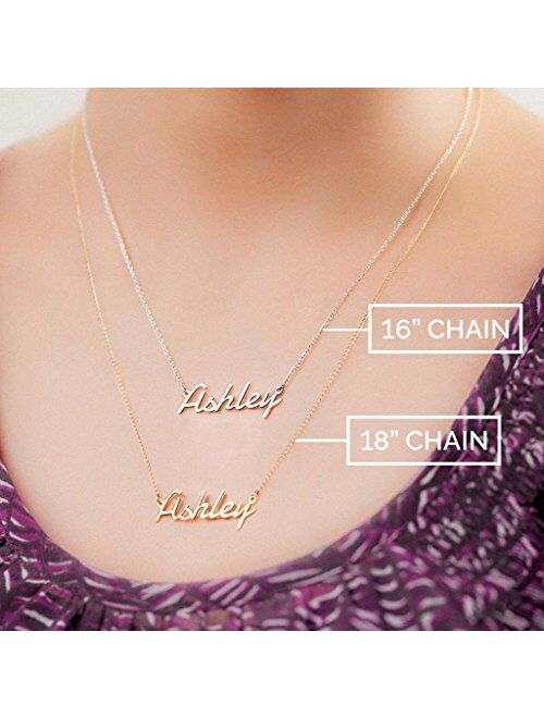 Tsd 10K Personalized Name Necklace in Flourish Font by JEWLR