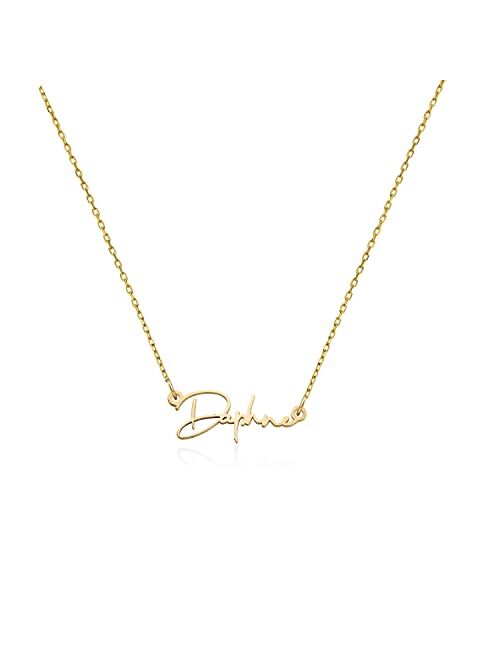 Oak & Luna Oak&Luna - Belle Personalized Name Necklace - Signature Style Custom Necklace - in Sterling Silver or Gold Plating - Jewelry Gift for Women Wife Her/Mother's D