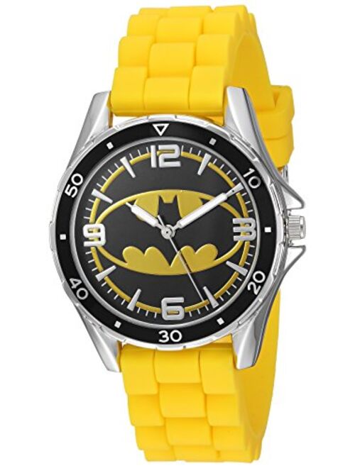 Accutime Boys' Analog-Quartz Watch with Silicone Strap, Yellow, 17.5 (Model: BAT9280)