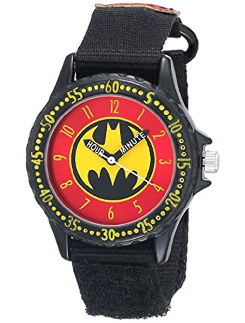 Accutime Batman Kids' BAT5036 Time-Teaching Batman Watch with Black Canvas Band