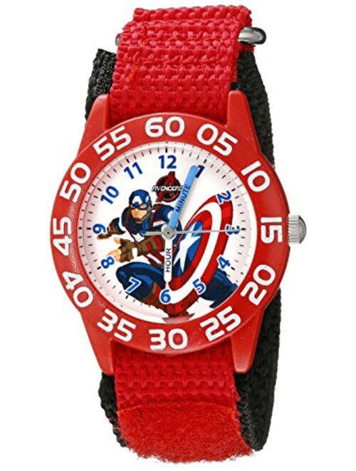 Accutime Marvel Kids' W002601 Captain America Time Teacher Analog Display Analog Quartz Red Watch