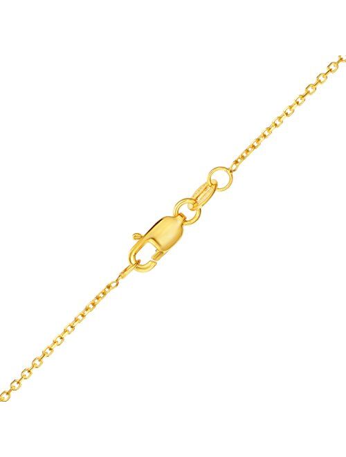 Floreo 10K Yellow Gold Charm Pendant Letter A-Z Personalized Alphabet Initial Name with optional 18 Inch Necklace