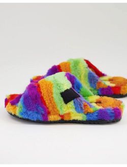 fluff you cali collage slippers in multi