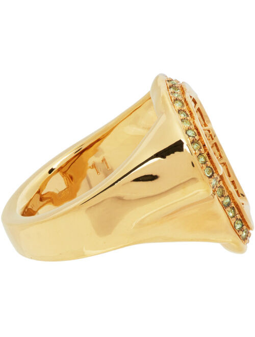 Versace Gold Grecco Crystal Curved Ring