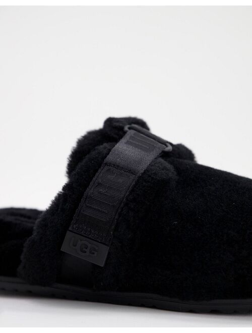 UGG fluff slippers in black