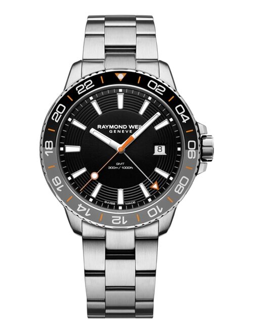 Raymond Weil Men's Swiss Tango GMT Stainless Steel Bracelet Watch 42mm