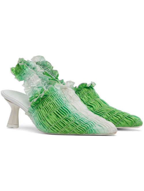 Amy Crookes Green Garden Slingback Heels