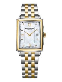 Women's Swiss Toccata Diamond Accent Two-Tone Stainless Steel Bracelet Watch 25x34mm