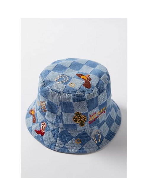 Urban Outfitters Poppy Embroidered Bucket Hat