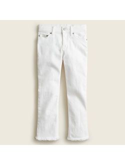 Girls' raw-hem demi-boot jean in white