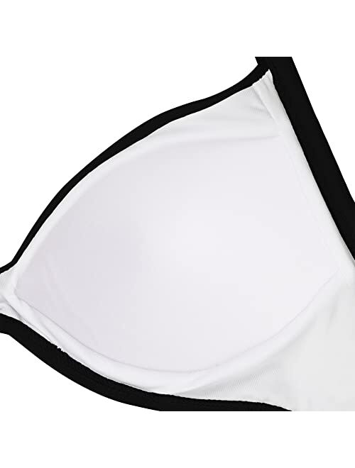 Eomenie Women's One Piece Swimsuits Tummy Control Cutout High Waisted Bathing Suit Wrap Tie Back 1 Piece Swimsuit