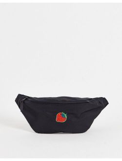 fanny pack with strawberry embroidery