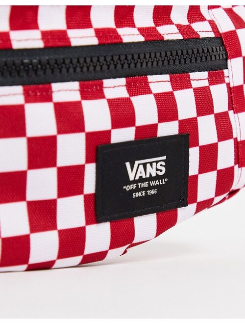 Vans Ward cross body in white/red checkerboard