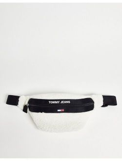 Tommy Jeans cozy capsule Exclusive to ASOS sherpa crossbody bag in cream