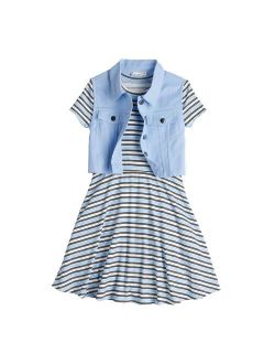 Girls 7-16 Kint Works tweens Vest & Dress Set in Regular & Plus