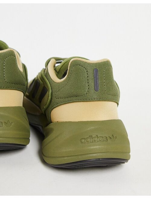 adidas Originals Ozelia sneakers in khaki and beige