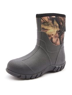 SWIFT*FROG SWIFT*FROG Rubber Boots for Men Waterproof Mid Calf Garden Boots Durable Footwear Muck Mud Men's Shose for Hunting Rain Boot
