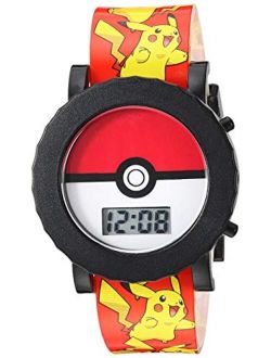 Boys' Quartz Watch with Plastic Strap, red, 18 (Model: POK4049)