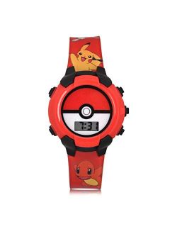 Kids' Quartz Watch with Plastic Strap, Red, 16 (Model: POK4242AZ)