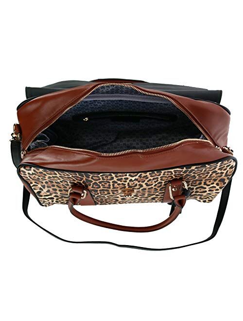 Badgley Mischka Leopard Weekender Tote Travel Bag, Leopard