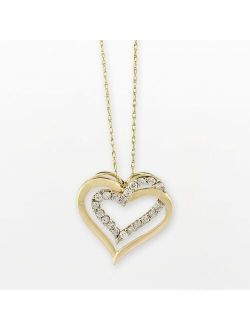 10k Gold 1/4-ct. T.W. Diamond Double-Heart Pendant