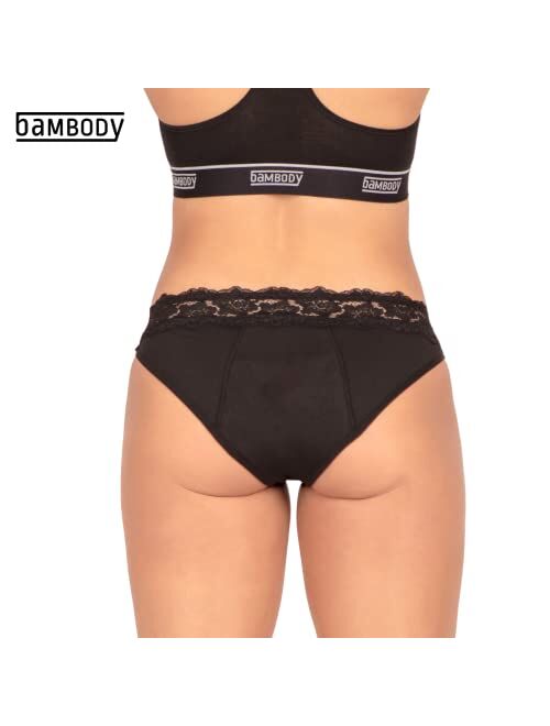 Bambody Absorbent Bikini: Lace Hip Period Panties | Women's Protective Underwear