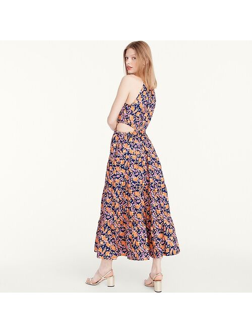J.Crew Harbour side-cutout dress in painted block print
