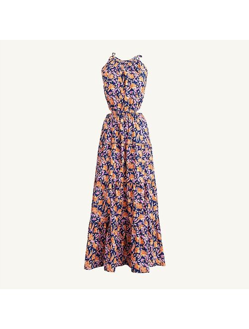 J.Crew Harbour side-cutout dress in painted block print
