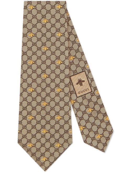 Gucci GG bees silk tie