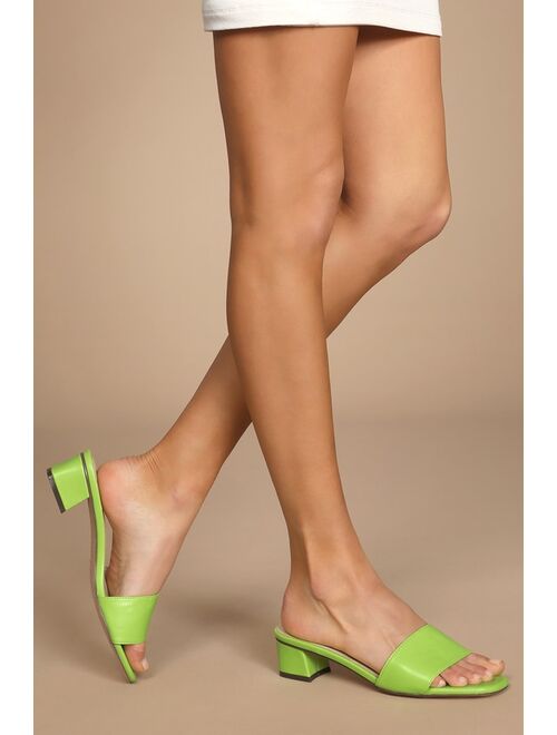 Lulus Janiya Lime Green High Heel Sandals